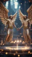 Placeholder: sacred geometry, Harut and Marut are a pair of nephilim angels hanging upside down inside the well. They are said to tempt humans by teaching them the arts of sorcery, bokeh like f/0.8, tilt-shift lens 8k, high detail, smooth render, down-light, unreal engine, prize winning