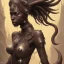 Placeholder: sango fantasy, fantasy magic, intricate, sharp focus, illustration, highly detailed, digital painting, concept art, matte, masterpiece head sexy lady body black African beauty space lady black spider skin African space night