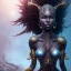 Placeholder: sango fantasy, fantasy magic, intricate, sharp focus, illustration, highly detailed, digital painting, concept art, matte, masterpiece head sexy lady body black African beauty space lady black leopard skin one head African hair snow background