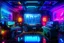 Placeholder: an empty tokyo music studio with keyboard desk speakers and monitors in the heart of a neon-lit, metropolis for robots, filled with diverse futuristic technology. The scene is a blend of gritty realism and vivid imagination, with towering holographic and a cacophony of sights and sounds. 32K UHD, dynamic colors, and intricate details create an immersive and engaging image.