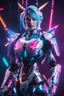 Placeholder: Realistic Gorgeous Photography beautiful European woman as cyborg DJ player with neons body full gundam robotic ,self expression playing DJ music player on stage music concert