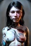 Placeholder: Ultra Realistic image, 30 years old Spanish woman, portrait, small complexion, natural small busty, traditional Japanese tattoo, jakuza style, vibrant color, highly detailed, art stations, concept art, smooth, unreal engine 5, god rays, ray tracing, RTX, lumen lighting, ultra detail, volumetric lighting.