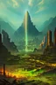 Placeholder: Lost Civilizations: Create an artwork that imagines the existence of an ancient, advanced civilization that has been hidden from history, waiting to be discovered. Brushstroke driven style of Impressionism with realistic subject matter