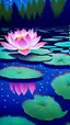 Placeholder: stunning mystic lotus flower on blu-green lake, starry night, high realistic, stunning