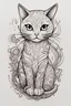 Placeholder: Draw a fine line cute flash tattoo of line work cats