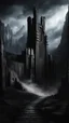 Placeholder: huge black door, stone, black, darkness, ancient, fantasy. high wall