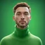 Placeholder: head floating green screen clothes, green neck,bokeh like f/0.8, tilt-shift lens 8k, high detail, smooth render, down-light, unreal engine