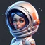 Placeholder: space girl stylized, no background, 3d