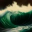 Placeholder: an oil painting of a wave made by caravagio