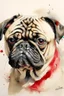 Placeholder: endre penovac pug portrait dog zen brush loose japanese watercolour