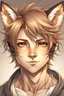 Placeholder: Anime man with fox ears realistic