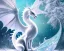 Placeholder: mdjrny-v4 style, a white dragon with fairy-like transparent glowing and sparkly wings standing in snow, full body, silver and teal background, glowing soft and smooth wings, realistic, highly detailed intricately detailed, shiny snowy background, soft studio lighting, trending on artstation, by artist "Julie Bell", by artist "Greg Rutkowski"