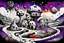 Placeholder: whimsical, weird ball-like houses in weird whimsical landscape, futur-surreal vibe with abstractions, around surreal cracked painted weird land with dark purple, gray, black, white, brown, and deep colors. style of Chagall , of Minjae Lee and Tim Burton, absurd beauty picture. weird bizarre absurd, nightmare, neuron network background, surreal cinematic vibe