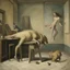 Placeholder: a chimera in a subliminal room, a chimera in a subliminal room, depicted by balthus