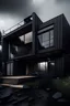 Placeholder: Dark modern house in disarray