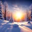 Placeholder: computer winter landscape wallpaper with sun