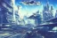 Placeholder: Spaceship starting from a Spaceport on a heavy industrialized planet, art by John Berkey, buildings with glass facades, insanely detailed, vibrant, 8k uhd, ultra-wide angle, street level view, brush strokes, blue sky with clouds