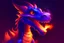 Placeholder: generate a picture of a cute dragon that is purple and fire is coming out of her mouth.