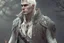 Placeholder: A Fantasy Human, a white masculine human with white hair. Battle Scars. Full body. Brown Military clothes. HD