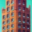 Placeholder: Artdeco german Architecture building brick building with glass and flower building +detailed facades+highly detailed++ Book illustration by Gediminas Pranckevičius, Jean Baptiste Monge, Brian Kesinger, Anton fadeev, strong lines, high contrast vibrant colors, 16k resolution, trending on behance""