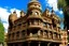 Placeholder: A brown palace designed in African pottery painted by Antoni Gaudi