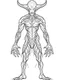 Placeholder: real massive Alien coloring page, full body (((((white background))))), only use an outline., real style, line art, white color, clean line art, white background, Sketch style.