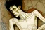 Placeholder: painting of a figure with the life-filled void of an empty existence, egon schiele masterpiece