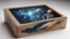 Placeholder: a box 10 cm long by 5 cm wide and 25 cm high, drawn on a box on all sides, space, aliens, tress and more beautiful, very realistic