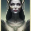 Placeholder: Portrait of old wiched " enchantress Morgan" with and mid-12th century elegant apparel.extremely detailed face,black clear Big eyes,perfectly centered image,intricate detail.korra character face style.and Kilian Eng art color. with black maleficent style horns