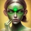 Placeholder: marigold woman green eyes