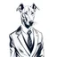 Placeholder: Illustrative sketch of a image of an humanoid dog, suit and tie, arte lineal ultra quality, 8k