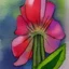 Placeholder: tiny watercolor of single long stem flower, etsy, heavy cardstock