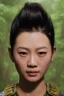 Placeholder: Thailand girl head portrait, warrior costume, village, meditation, woods, cyberpunk, 8k quality