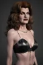 Placeholder: younger Rene Russo as evil queen in leather, cleavage, angry, stern look, unreal 5, octane render,cinema4d, dynamic lighting, dramatic lighting, 4k, redshift render, highly detailed, hyper realistic