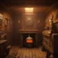 Placeholder: an viking fire place in old house, scary, steam punk, realistic, made in octane, cinematic, ultra-realistic, extremely detailed octane rendering, 8K, VRAY Super Real ar 2:3, dof photorealistic futuristic 50mm lens hard lighting dark gray tintype photograph, realistic lighting, sepia color