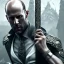 Placeholder: Jason Statham, long black hair, elemental face, Unreal Engine 5, highly detailed, highest quality, digital painting, complex 3d render, unreal engine render, insane detail, intricate photograph quality, magnificent, majestic, highly intricate, Realistic photography, grand hall, wicked throne, holding scepter, crown of barbwire, dark color palette, metallic, highly detailed, highest quality, digital painting