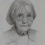 Placeholder: Drawing sketches A figure that embodies discretion in the form of an old woman