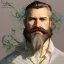 Placeholder: "MIddle aged white human male, with a trimmed but uneven beard, piercing green eyes with slick back hair head and shoulders portrait, 8k resolution concept art portrait by Greg Rutkowski, Artgerm, WLOP, Alphonse Mucha dynamic lighting hyperdetailed intricately detailed Splash art trending on Artstation triadic colors Unreal Engine 5 volumetric lighting Splash art fantasy"