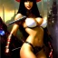 Placeholder: portrait 'beautiful booty fit Sexy busty Vampirella',overflowing breasts,intense stare to viewer,ancient metal armor and Helmet ,painting by gaston bussiere, greg rutkowski, yoji shinkawa, yoshitaka amano, tsutomu nihei, donato giancola, tim hildebrandt, oil on canvas, cinematic composition, extreme detail,fit full head inside picture,32k