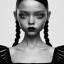 Placeholder: jenna ortega, wednesday addams hair style, wednesday make up, wednesday addams black dress, cinematic, wednesday style, hyper detail, 8k resulation