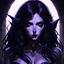 Placeholder: drow elf woman, dark hair, purple skin, digital art, dark fantasy