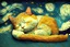 Placeholder: cute sleeping cat in van gogh style