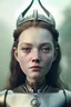 Placeholder: A photo realistic portrait of a viking robot princess, who is incredibly sad, she lost her best friend in the world 8k, 3d with depth of field hyper realistic