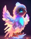 Placeholder: luminescent neon A cute adorable baby phoenix made of crystal with low poly eye's highly detailed intricated concept art trending artstation 8k