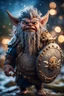 Placeholder: epic elven gremlin viking with wild hair and big holy ornamented shield Under stjerners gnist Vi går som ett, vår tro et løfte ,bokeh like f/0.8, tilt-shift lens 8k, high detail, smooth render, down-light, unreal engine, prize winning