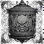 Placeholder: The tattooed killer lantern hovers ominously, its intricate patterns of swirling ink glowing with a malevolent energy. The figure's eyes widen in terror as they realize the true nature of this haunting presence. The tattooed designs on the lantern seem to come alive, shifting and writhing as if possessed by a sinister force. Each mark tells a story of death and despair, a grim tapestry of fate woven into the very essence of the lantern itself. The air is heavy with a sense of impending doom.
