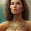 Placeholder: movie poster of jenifer conelly with curly hair and crystal necklace trying dress focus on upper body and face