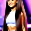 Placeholder: Ariana Grande, big bust, 6-pack abs, long hair