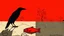 Placeholder: Long Shadows: raven, red fish, red boots, abstract surrealism, minimal, conceptual art