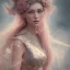 Placeholder: FAIRY , cute, beautiful, long hair, wavy hair, blues eyes, , cinematic, 8k, Artgerm, WLOP, hyperdetailed intricately detailed, pink found,STARS